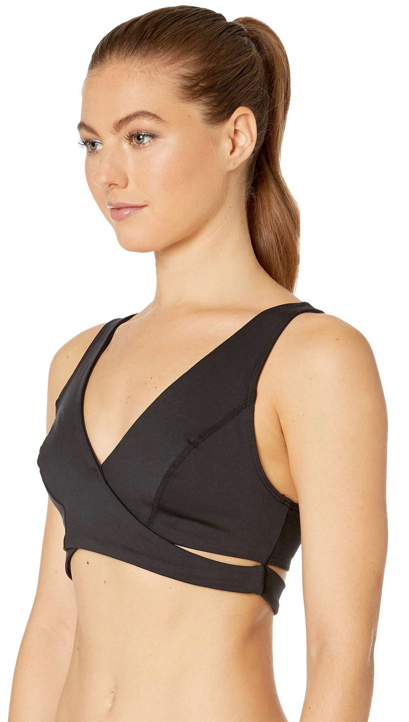 Free People Good Times Sports Bra Black Active Crisscross Strappy 