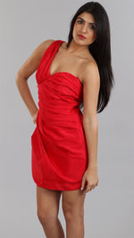 Alexia Admor One Shoulder Mummy Rap Dress in Red