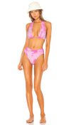 Frankies Bikinis X Sofia Richie Jordan Halter Top Pink Tie Dye | ShopAA