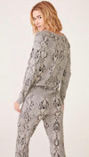 Monrow Snake Raglan Sweatshirt Light Heather Grey Sweater I ShopAA