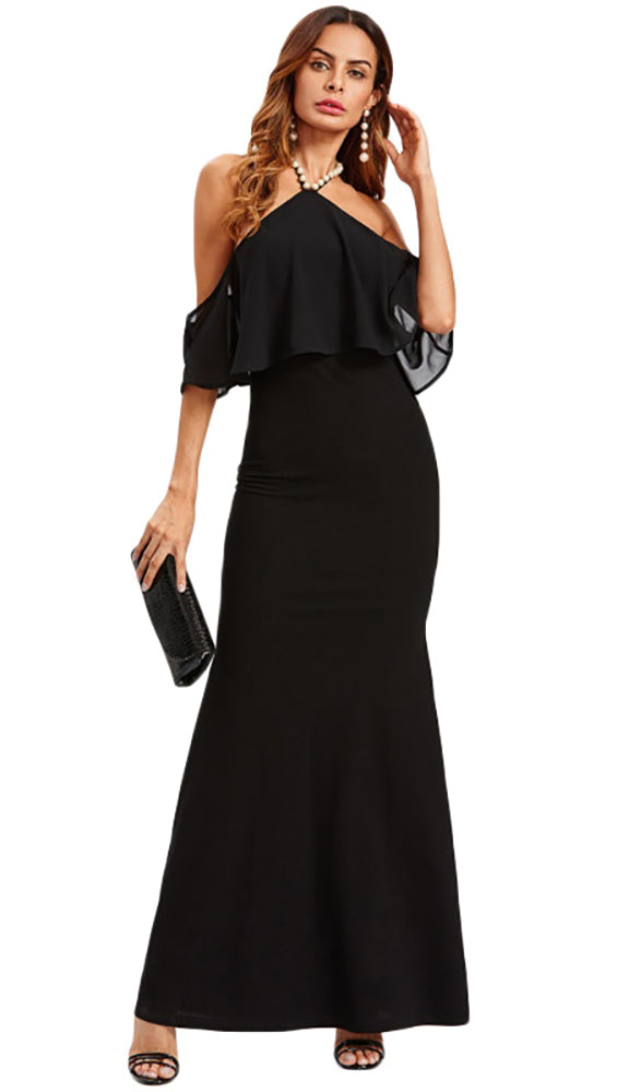 white christmas dresses Codami Halterneck Mini Dress in Lace Black