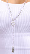 Jewish Rosary Beads Star of David & Hamsa Clear