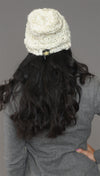 La Fine Head Wear Knit Beanie in Ivory