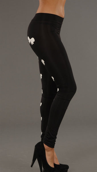 Black Bow Decal Leggings by Sauce Clothing @ Apparel Addiction
