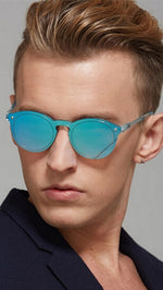 Shop Shade Charlie Sunglasses Blue Mirror Rimless