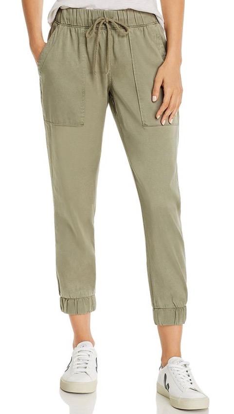 Bella Dahl Patch Pocket Jogger Pants Soft Army Olive Green | ShopAA