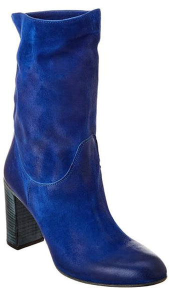 Blue suede slouch new arrivals boots