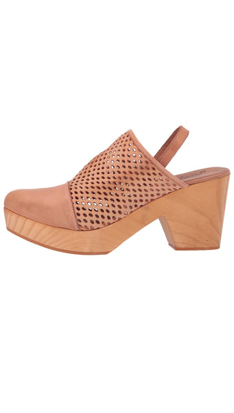 Free People Logan Natural Leather Preforated Sling Back Clogs I ShopAA