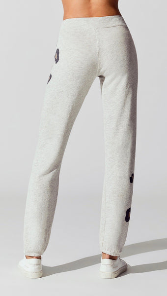 MONROW Oversized Leopard Print Vintage Sweats Pants Heather Grey ShopAA