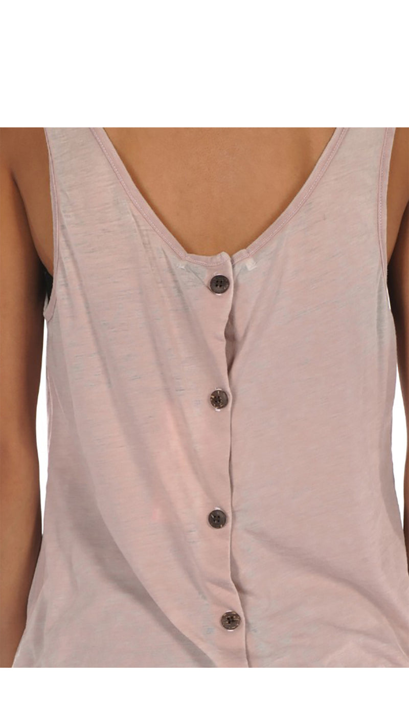 Brokedown Longhorn Button Back Tank in Taupe