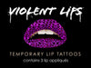 Violent Lips Cheetah Tattoo in Purple