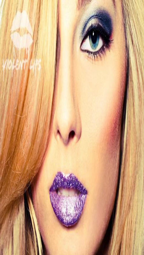 Violent Lips Lavender Glitteratti Tattoo - Purple Sparkle Lipstick - ShopAA 