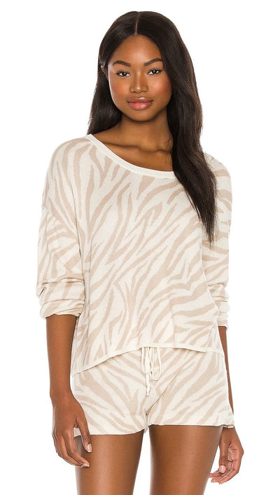 Beach Riot Newport Sweater Moonlight Zebra