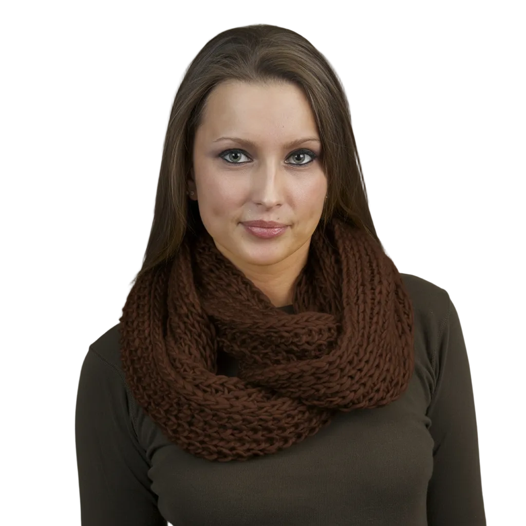 Brown Infinity Knit Circle Scarf