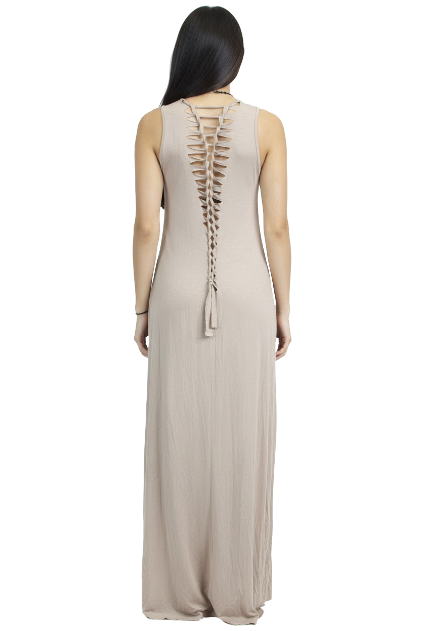 Gypsy Junkies Axel Maxi Dress in Stone