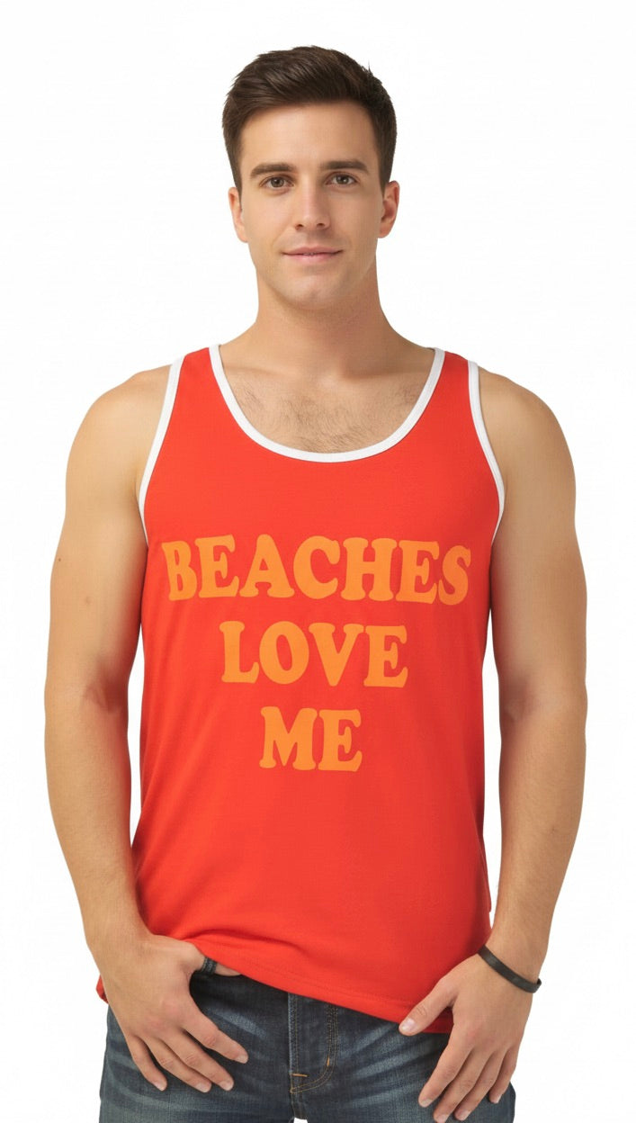 local celebrity beaches love me red mens tank shirt top