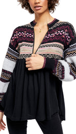 Free People Free People Cabin Fever Sweater Knit Black I ShopAA