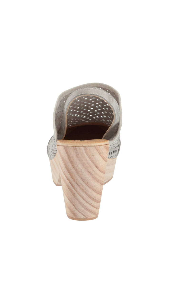 Free People Logan Grey Leather Preforated Sling Back Clogs I ShopAA