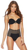 beach bunny swimwear sheer addiction balconet high waist bikini black