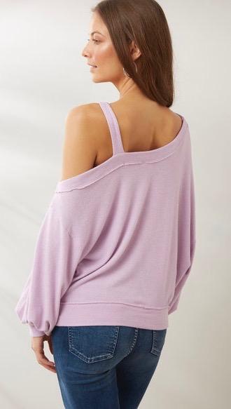 Free People Flaunt It Pullover Tee Magical Lilac Purple Top I ShopAA