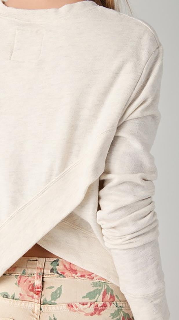 291 Venice Cross Back Pullover in Oatmeal