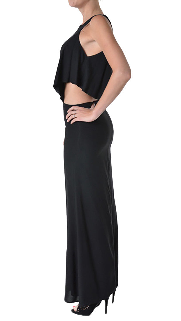 Cruz Maxi Dress in Black by Evenuel Boulee Open Back Long Dress