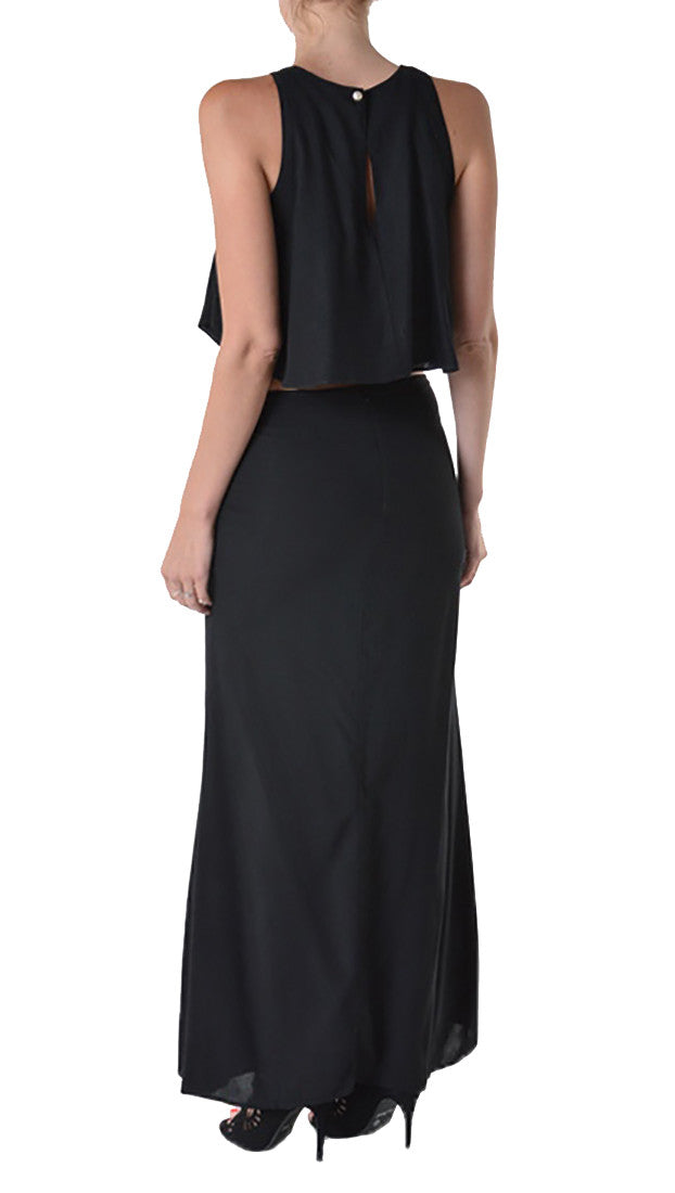 Cruz Maxi Dress in Black by Evenuel Boulee Open Back Long Dress