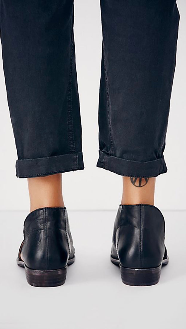 Free People Mont Blanc Sandal Black Leather Slip On Shoes | ShopAA