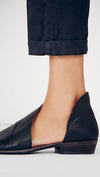 Free People Mont Blanc Sandal Black Leather Slip On Shoes | ShopAA
