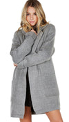 Lush Open Blazer Cardigan Sweater Jacket Heather Grey Wool
