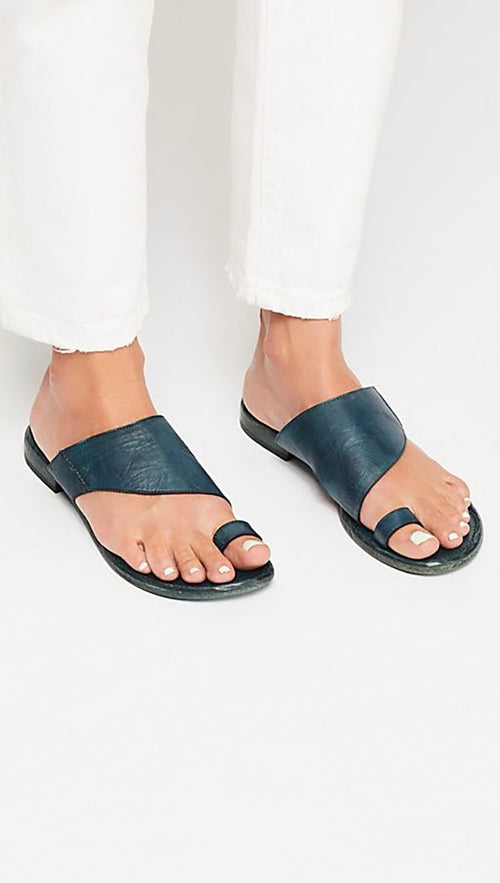 Free People Sant Antoni Slides Turquoise Teal Sandals Slides I ShopAA