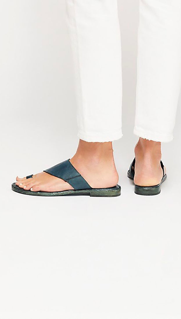 Free People Sant Antoni Slides Turquoise Teal Sandals Slides I ShopAA