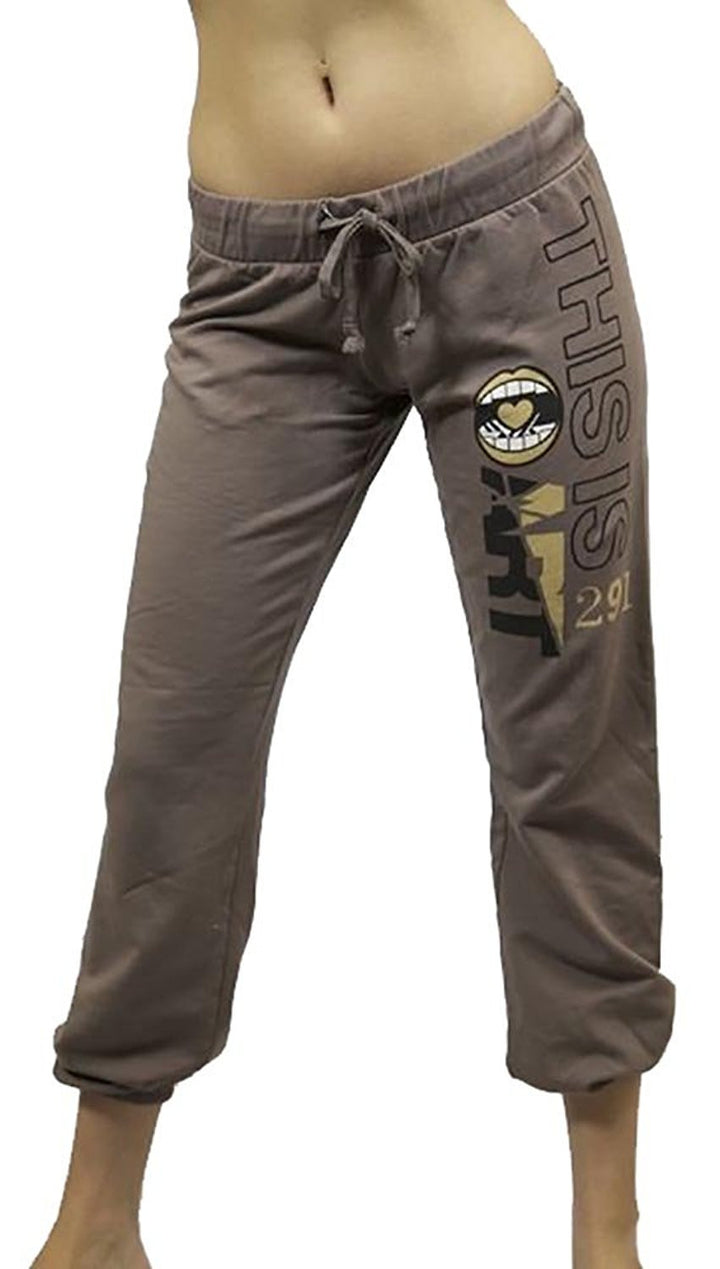 291 Venice This is Art Crop Skinny Sweatpant in Mushroom