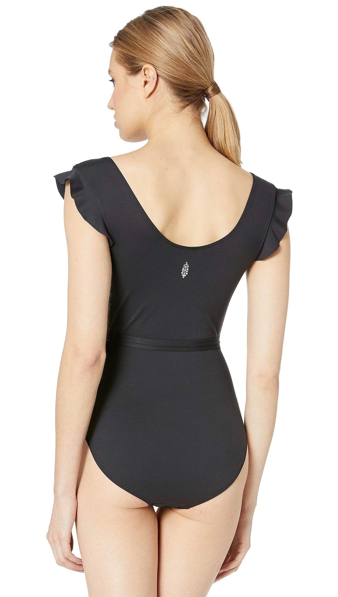 Free People Movement Streamline Flutter Cut Out Bodysuit Black I ShopAA 