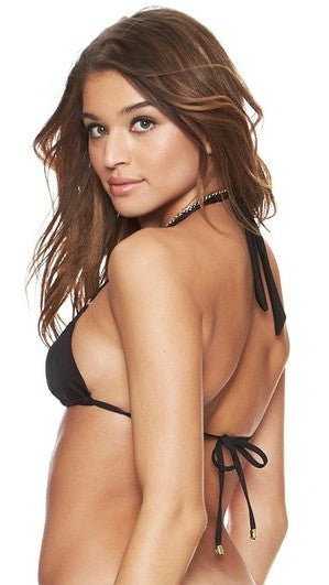 Bunny Basics Triangle Triple Strap Top Black by Beach Bunny Swimwear