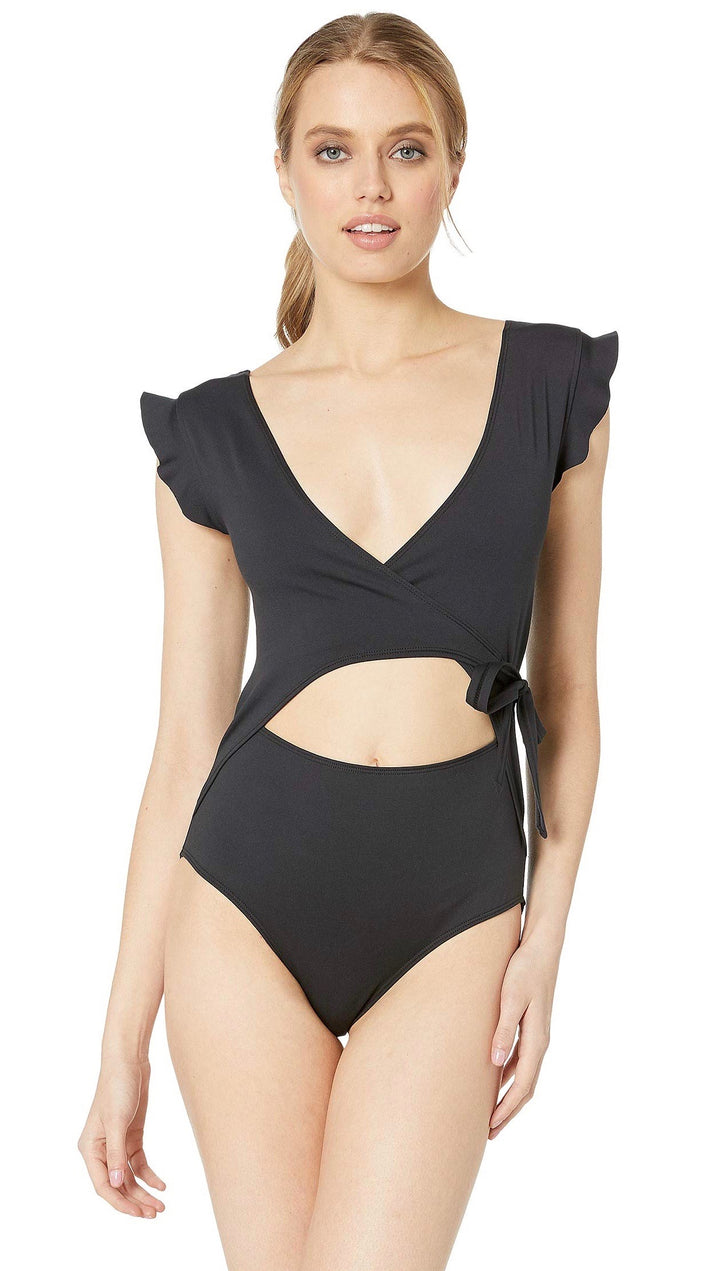 Free People Movement Streamline Flutter Cut Out Bodysuit Black I ShopAA 