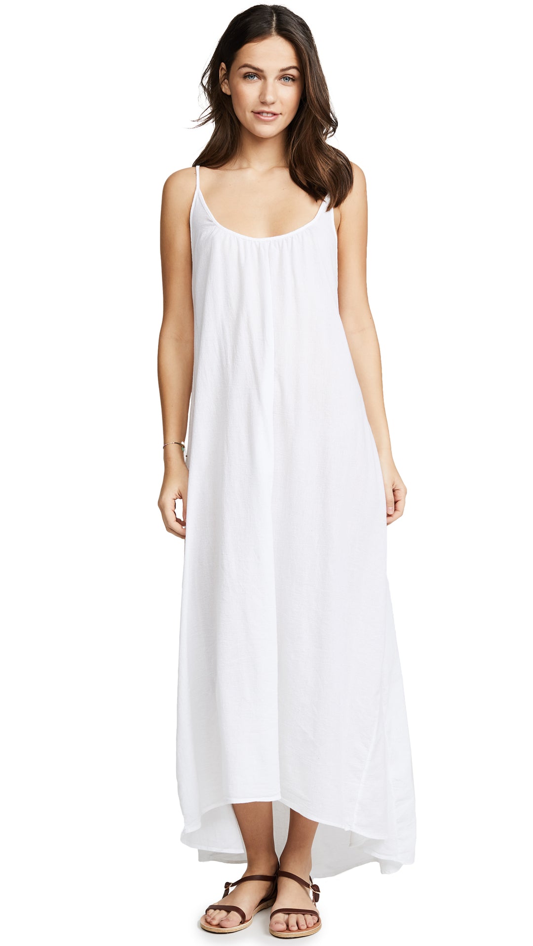 9Seed Seychelles Maxi Swim Cover Up Dress White Open Back | ShopAA