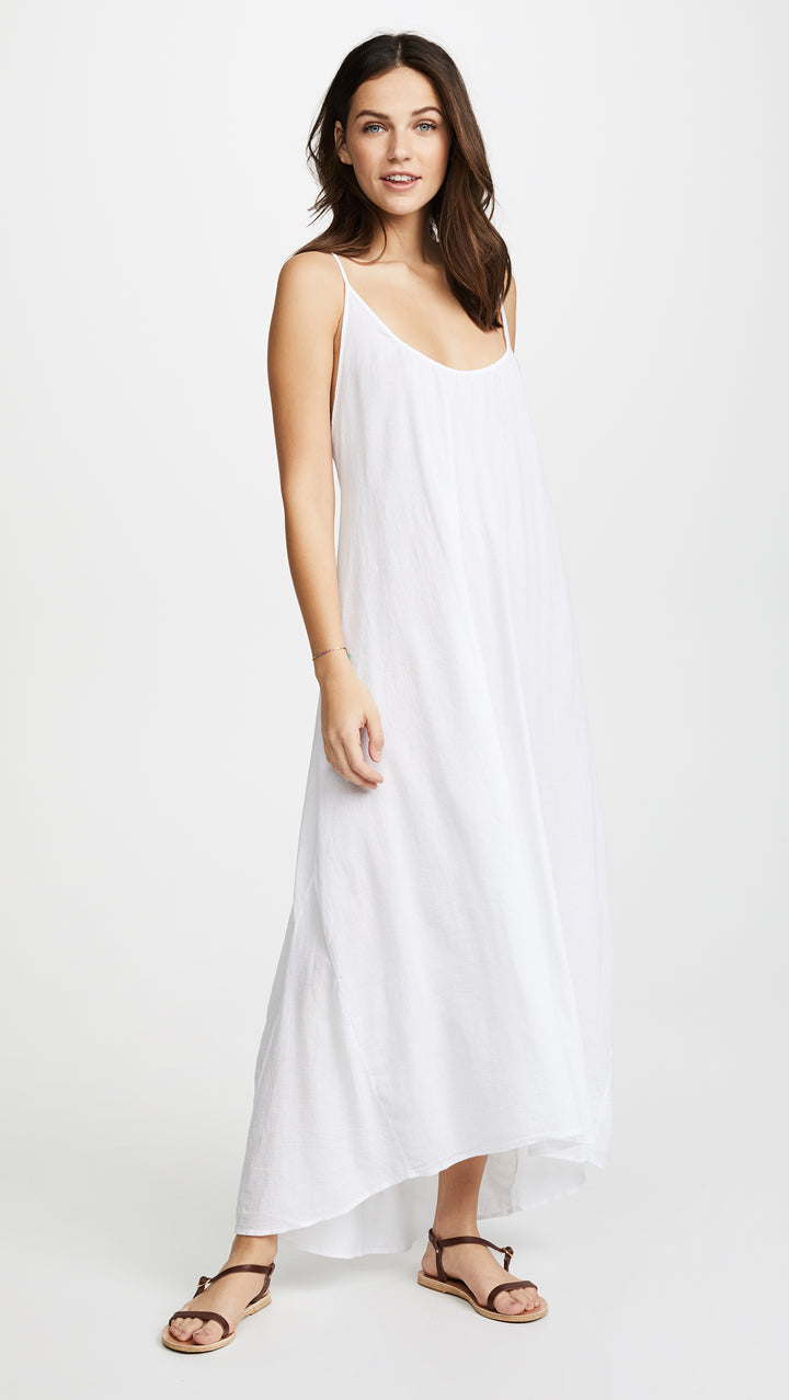 9Seed Seychelles Maxi Swim Cover Up Dress White Open Back | ShopAA