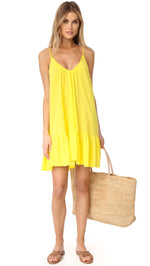 9Seed St Tropez Ruffle Cover Up Mini Dress Sunshine Yellow | ShopAA
