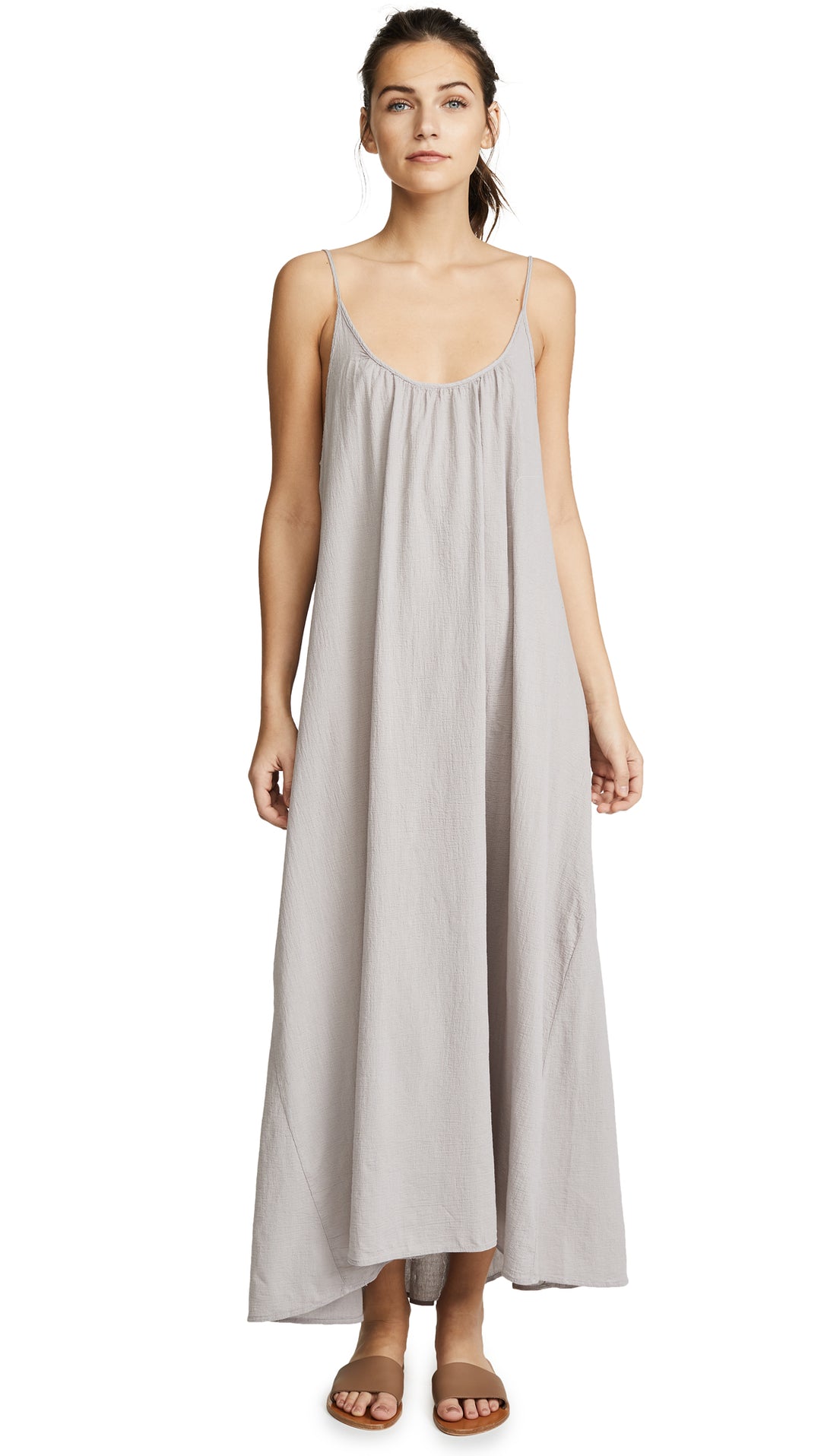9 Seed Tulum Maxi Swim Cover Up Gauze Dress Pebble Grey | ShopAA