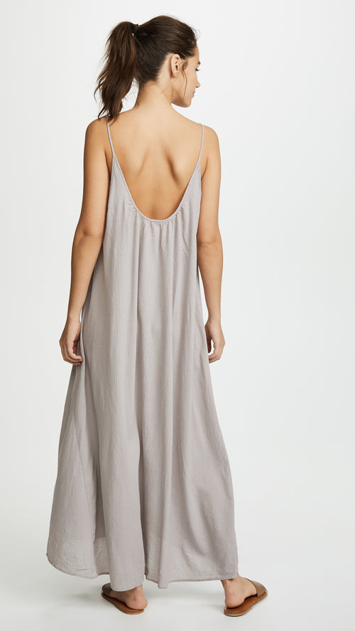 9 Seed Tulum Maxi Swim Cover Up Gauze Dress Pebble Grey | ShopAA