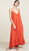 9Seed Paloma Cover Up Ruffle Maxi Dress Dahlia Red | ShopAA 