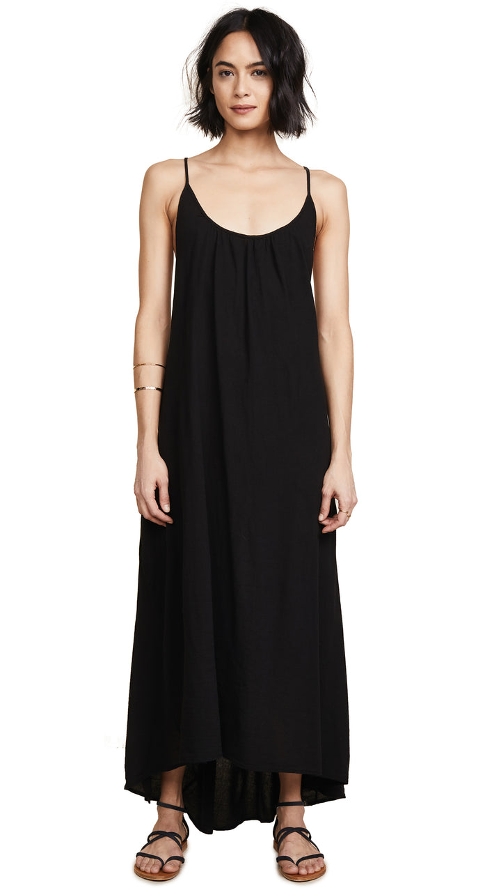 9Seed Seychelles Maxi Swim Cover Up Dress Black Open Back | ShopAA