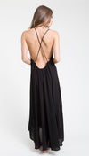 9Seed Seychelles Maxi Swim Cover Up Dress Black Open Back | ShopAA