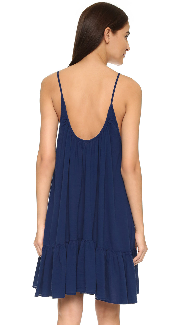 9Seed St Tropez Ruffle Cover Up Mini Dress Pacific Navy Blue | ShopAA