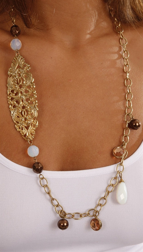 Apparel Addiction Jewelry Asymmetrical Gold Necklace