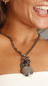 Apparel Addiction Locket Charm Necklace in Dark Gunmetal