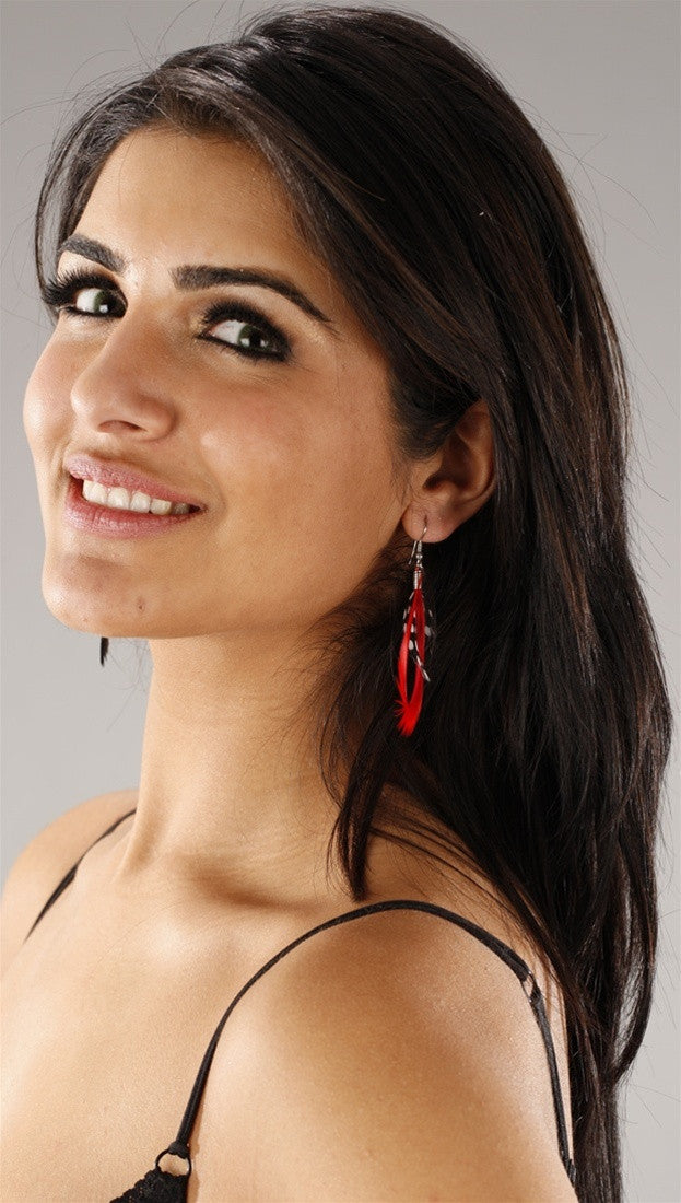 Apparel Addiction Feather Loop Earrings available in multiple colors