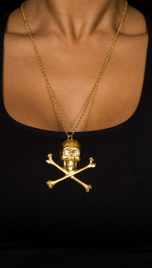 Apparel Addiction Skull Necklace Gold