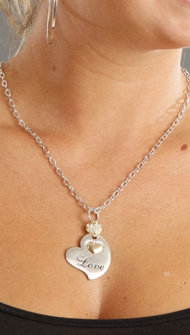 Apparel Addiction Gold and Silver "Love" Necklace